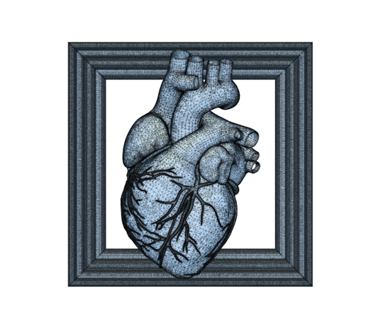 Realistic Framed Heart 3D / Relief File