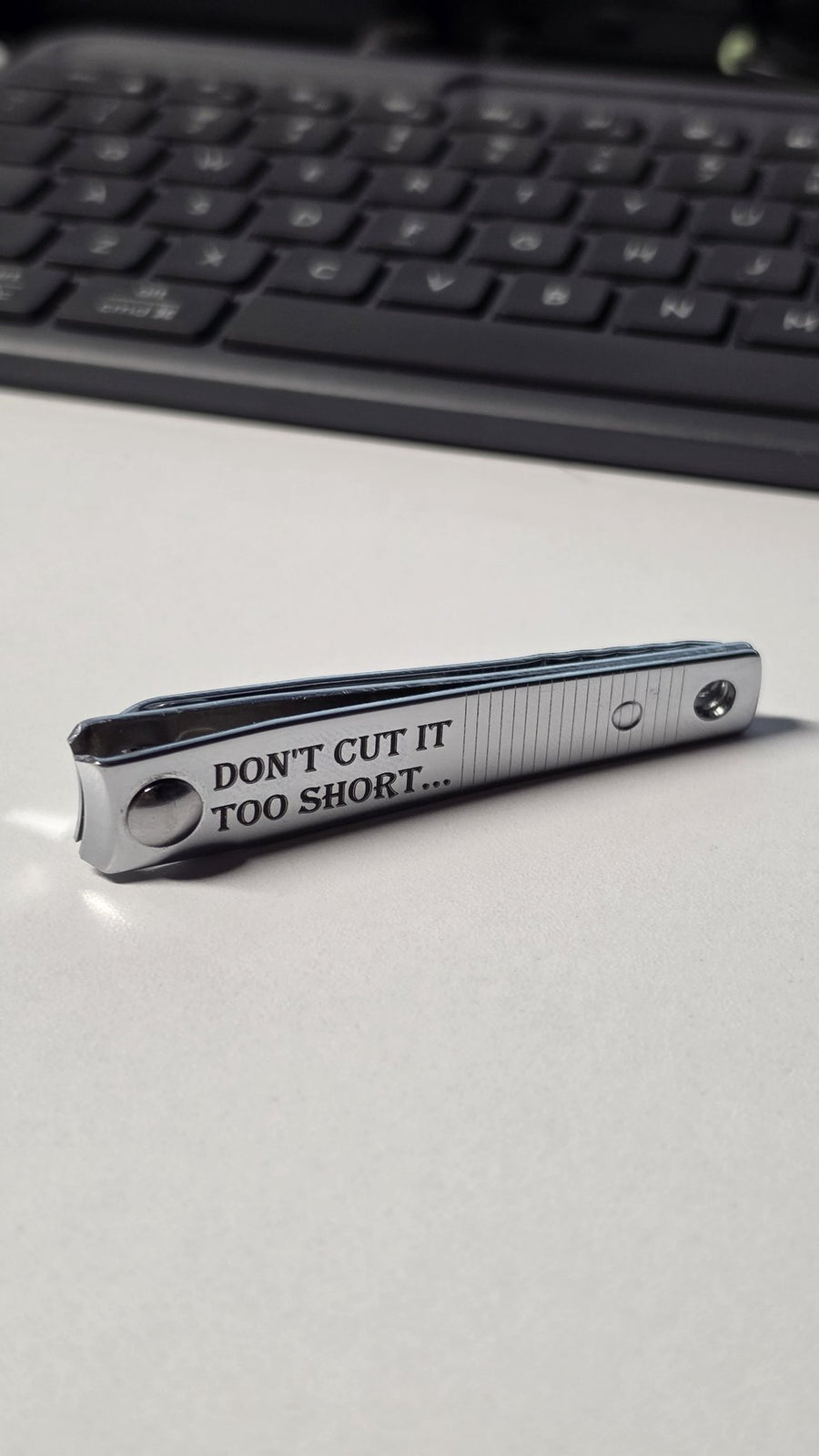 Engraved nail clipper